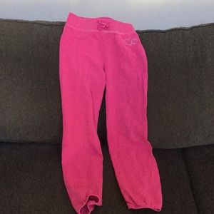 These pink joggers are worn but in good shape